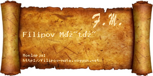 Filipov Máté névjegykártya