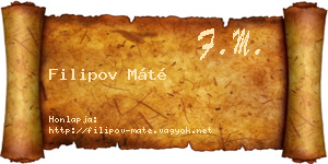 Filipov Máté névjegykártya